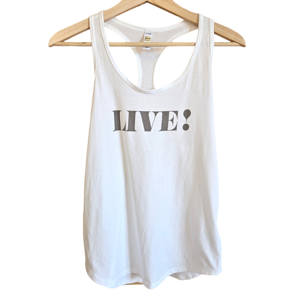 Lole Live Racerback Scalloped Tank Top White Women's Small